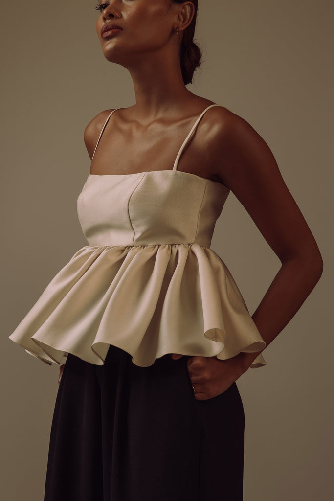 Sora Top in Light Gold - Women's RTW Dresses & Accessories - Made In The Philippines - Vania Romoff