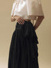 Vania Romoff Camisa Top Cream made with spun organza and has Butterfly sleeves and a self-tie back ribbon 