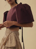 Vania Romoff Camisa Top Mulberry made with spun organza and has Butterfly sleeves and a self-tie back ribbon 