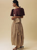 Vania Romoff Camisa Top Mulberry made with spun organza and has Butterfly sleeves and a self-tie back ribbon 