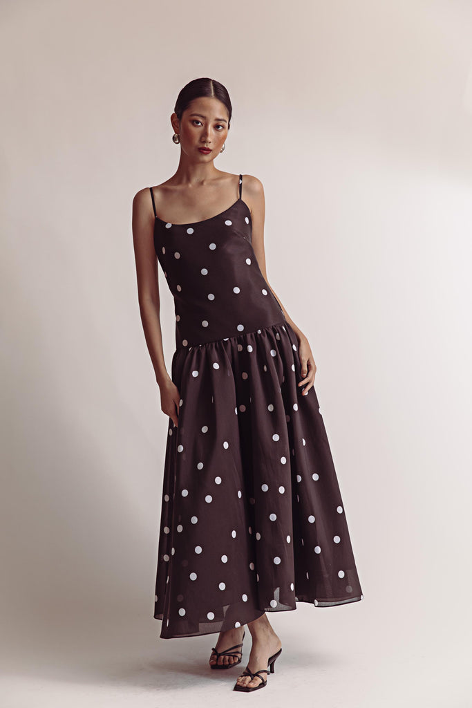 Lucia Dress in Polkadot - Women's RTW Dresses & Accessories - Made In The Philippines - Vania Romoff