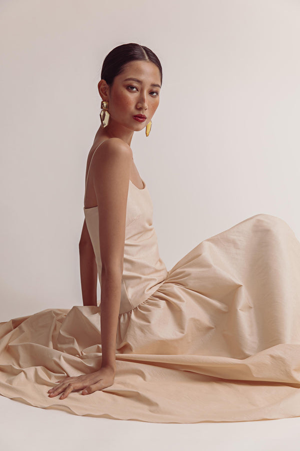 Lucia Dress in Light Gold - Women's RTW Dresses & Accessories - Made In The Philippines - Vania Romoff