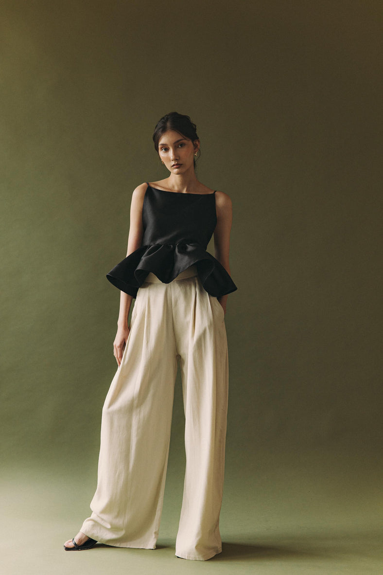 Emerie Trousers in Oat - Women's RTW Dresses & Accessories - Made In The Philippines - Vania Romoff