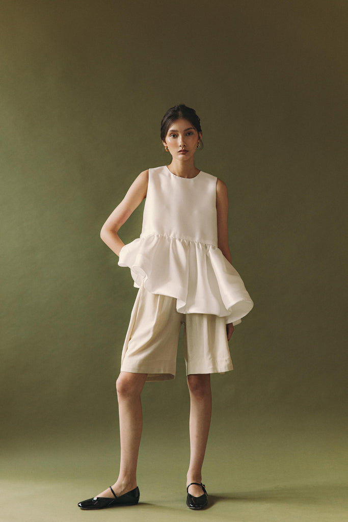 Lila Shorts in Oat - Women's RTW Dresses & Accessories - Made In The Philippines - Vania Romoff