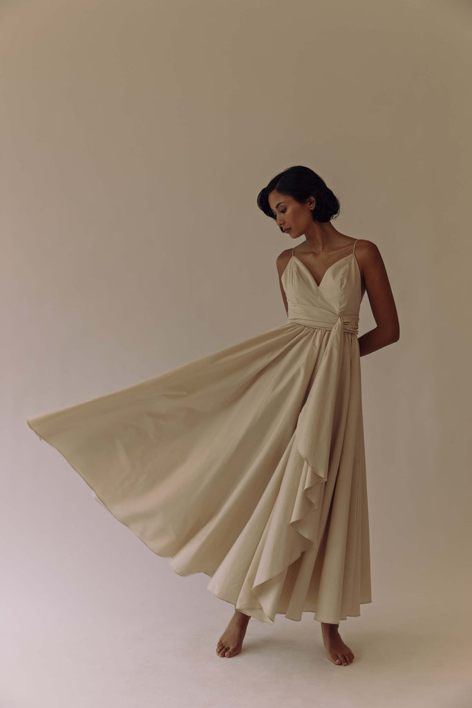 Agnes Dress in Oat - Women's RTW Dresses & Accessories - Made In The Philippines - Vania Romoff
