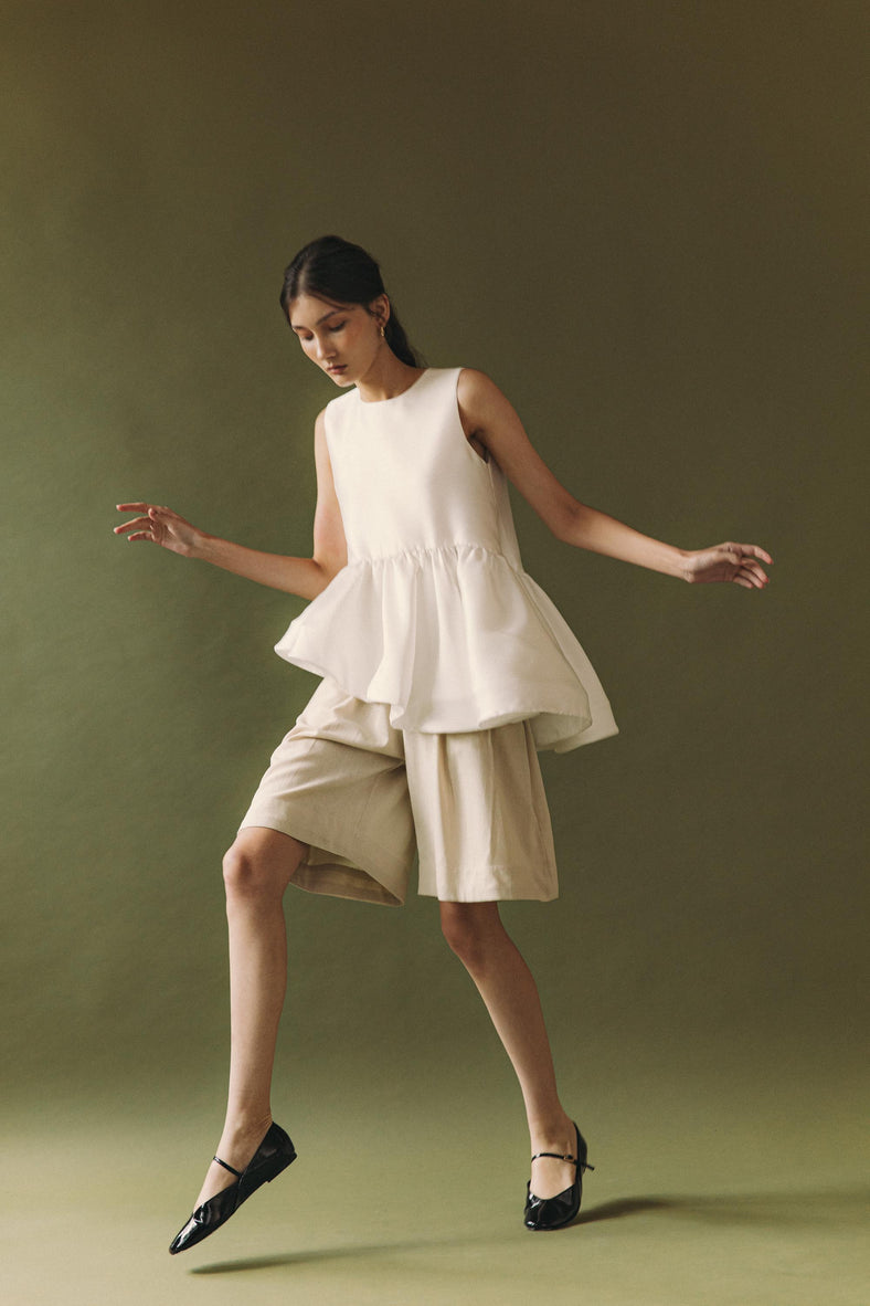 Lila Shorts in Oat - Women's RTW Dresses & Accessories - Made In The Philippines - Vania Romoff