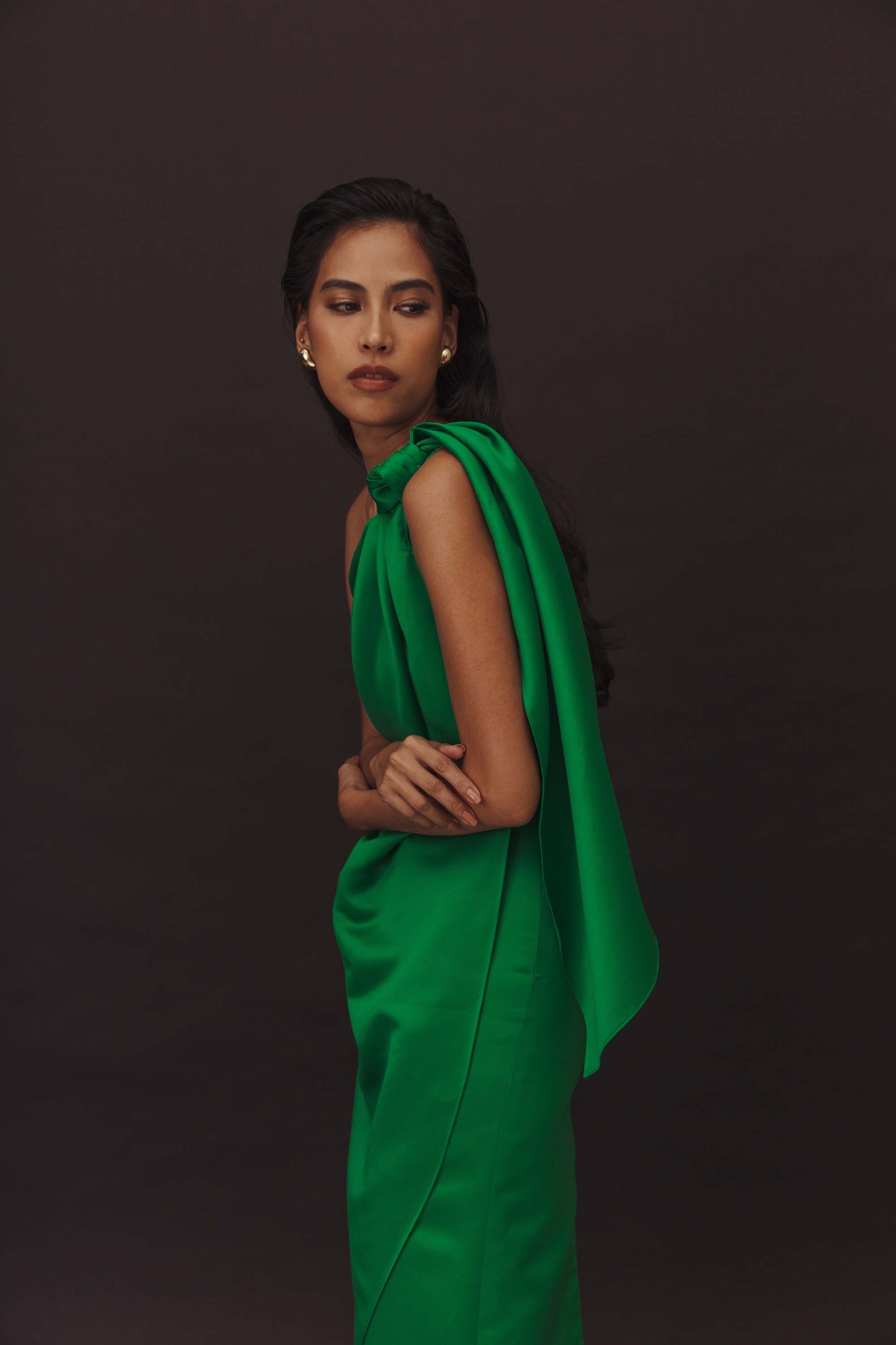 Cerise Dress in Apple Green– Vania Romoff Online