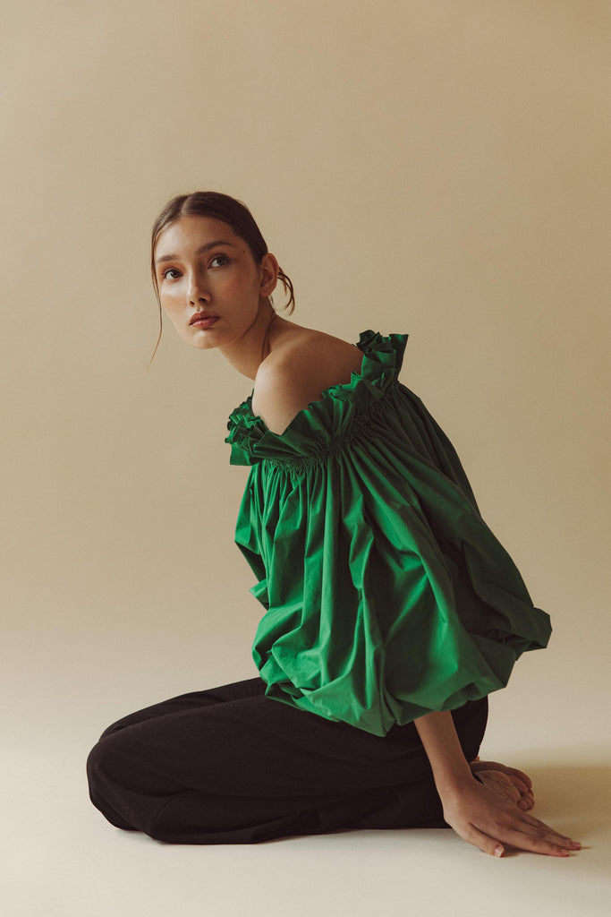 Safia Top in Green - Women's RTW Dresses & Accessories - Made In The Philippines - Vania Romoff
