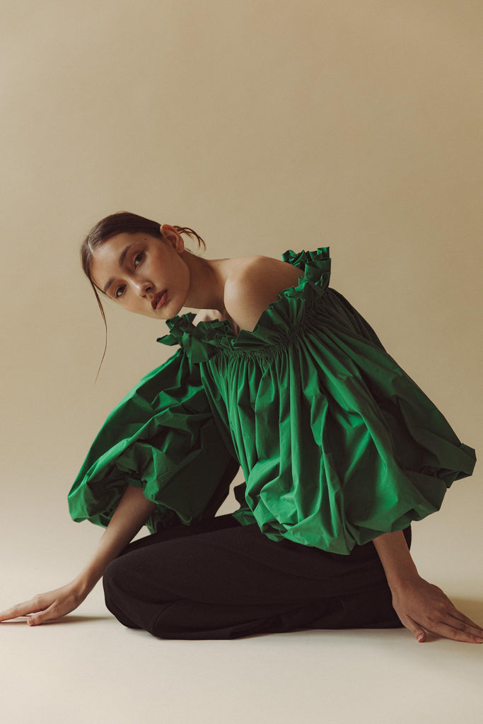 Safia Top in Green - Women's RTW Dresses & Accessories - Made In The Philippines - Vania Romoff