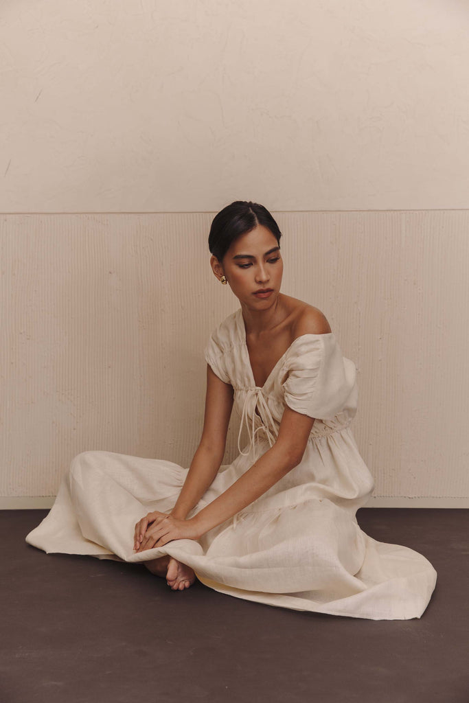 Marion Dress in Oat - Women's RTW Dresses & Accessories - Made In The Philippines - Vania Romoff
