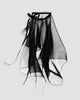 Vania Romoff Peplum Wrap Nude made with sheer organza and ties at the waist