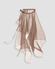 Vania Romoff Peplum Wrap Nude made with sheer organza and ties at the waist