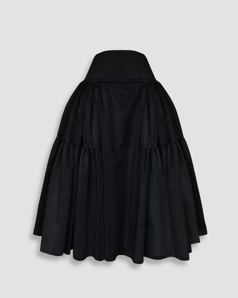 Vania Romoff Tabi Skirt Black made from spun organza and layered with tulle