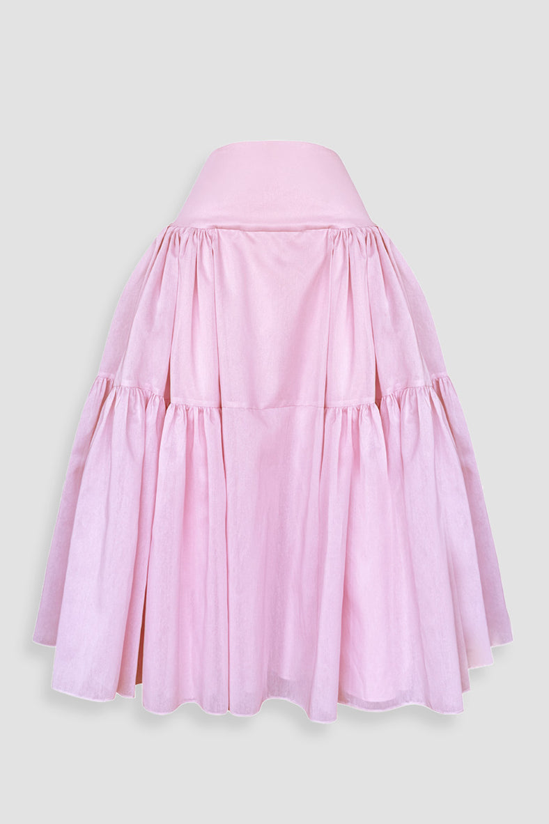 Vania Romoff Tabi Skirt Pink made from spun organza and layered with tulle