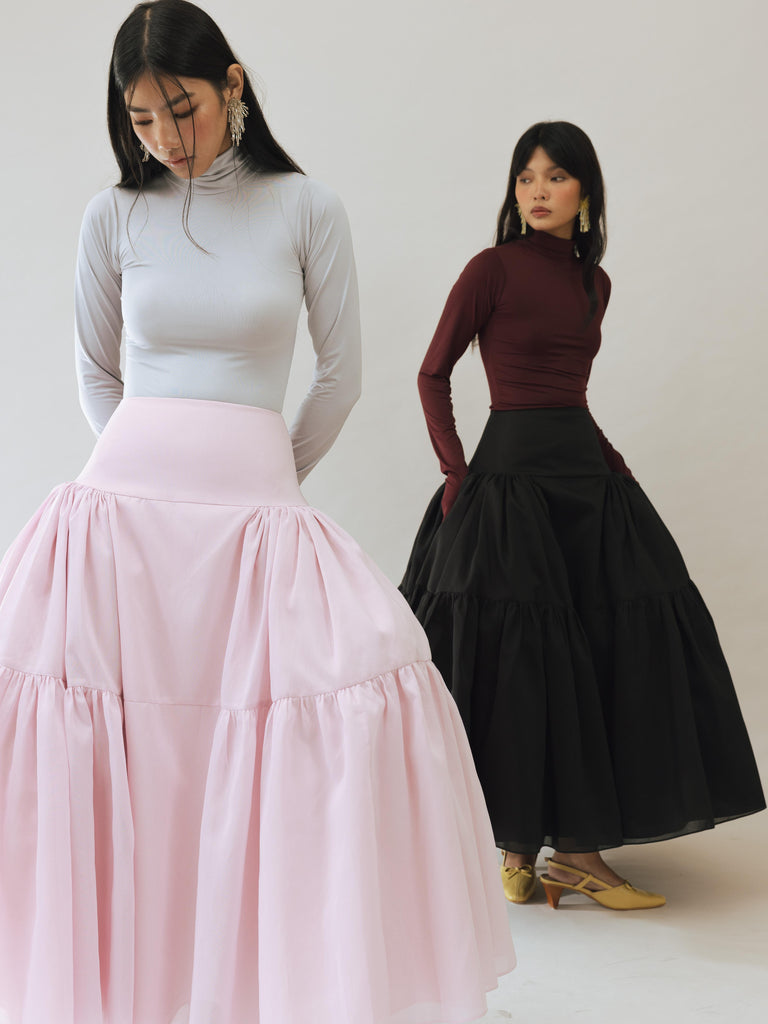 Vania Romoff Tabi Skirt Black made from spun organza and layered with tulle