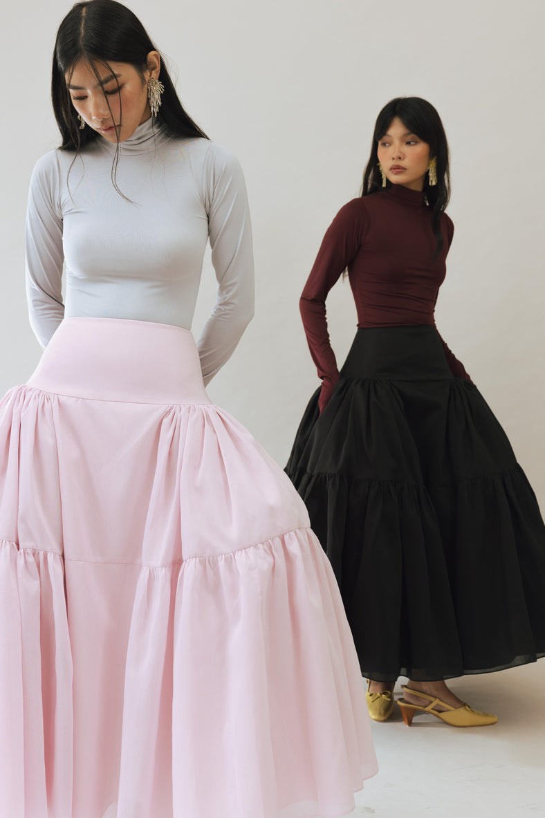 Vania Romoff Tabi Skirt Black made from spun organza and layered with tulle