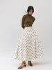 Vania Romoff Tabi Skirt Cream Polka Dot made from spun organza and layered with tulle