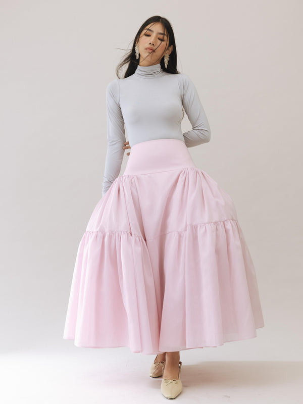 Vania Romoff Tabi Skirt Pink made from spun organza and layered with tulle