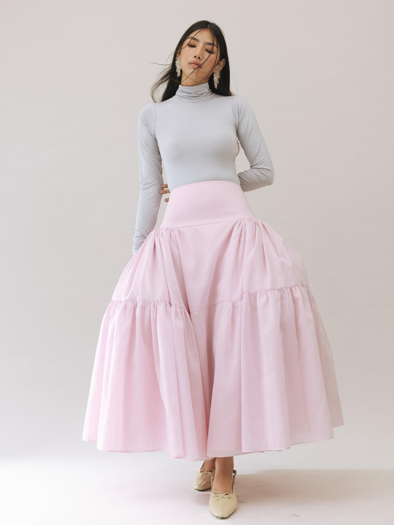 Vania Romoff Tabi Skirt Pink made from spun organza and layered with tulle