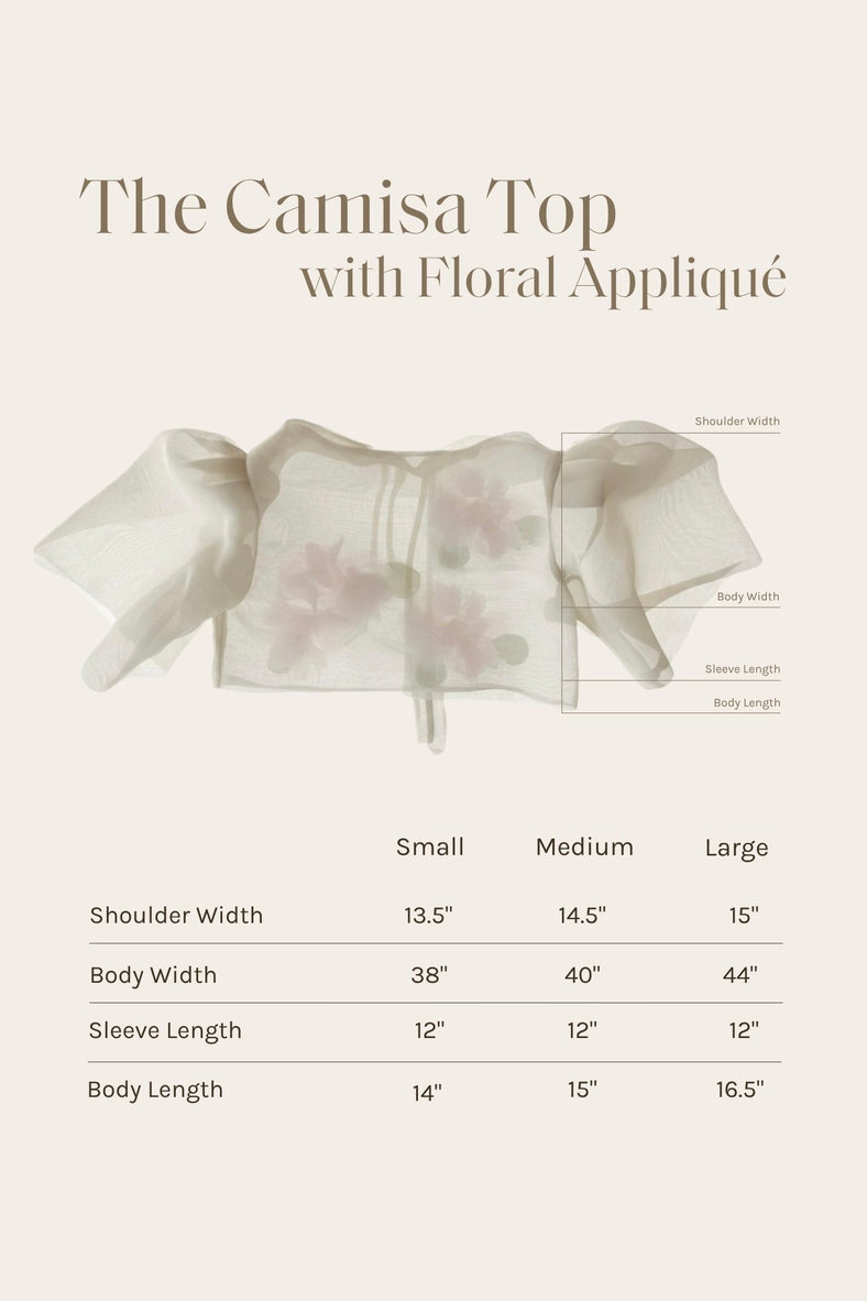 The Camisa Top with Floral Applique