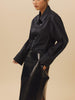 Vania Romoff Boyfriend Shirt made with cotton poplin, has a bow at the back and comes with a scarf
