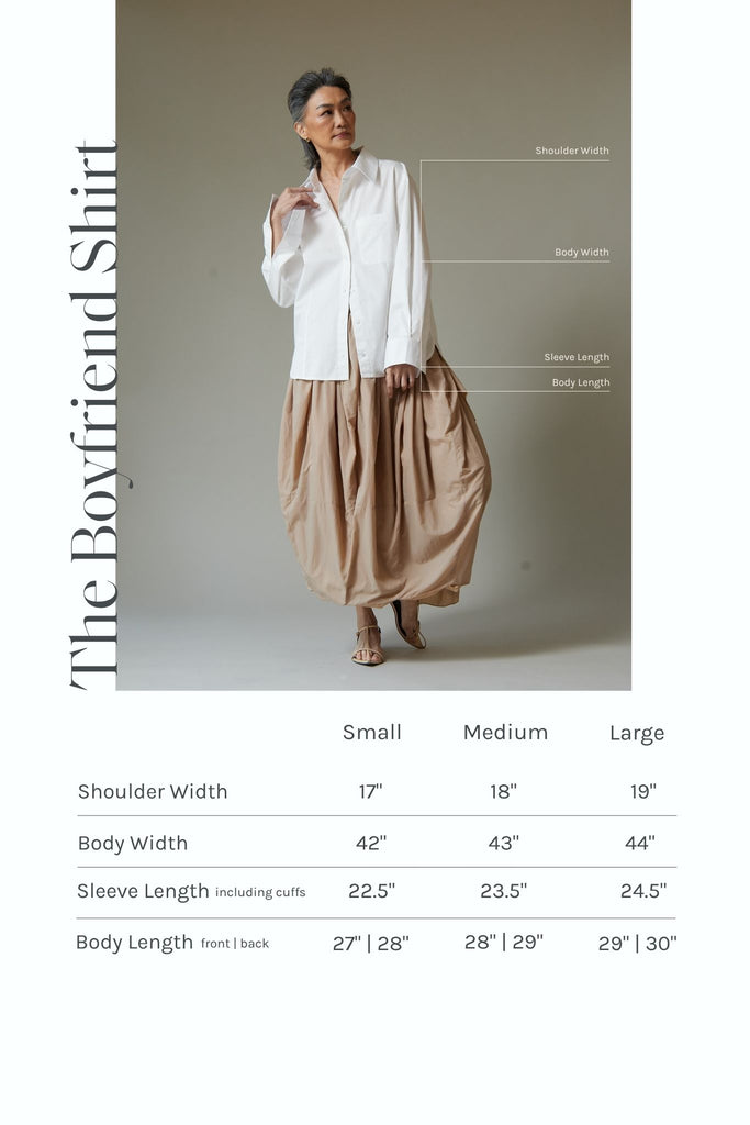Vania Romoff Boyfriend Shirt made with cotton poplin and has a bow at the back measurements