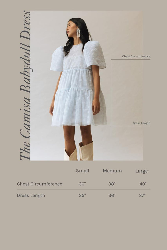 Vania Romoff Camisa Babydoll Dress made with silk organza and comes with a slip dress measurements