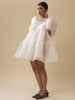 Vania Romoff Camisa Babydoll Dress  Oat made with silk organza and comes with a slip dress