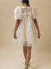 Vania Romoff Camisa Babydoll Dress  Oat made with silk organza and comes with a slip dress