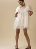 Vania Romoff Camisa Babydoll Dress  Oat made with silk organza and comes with a slip dress