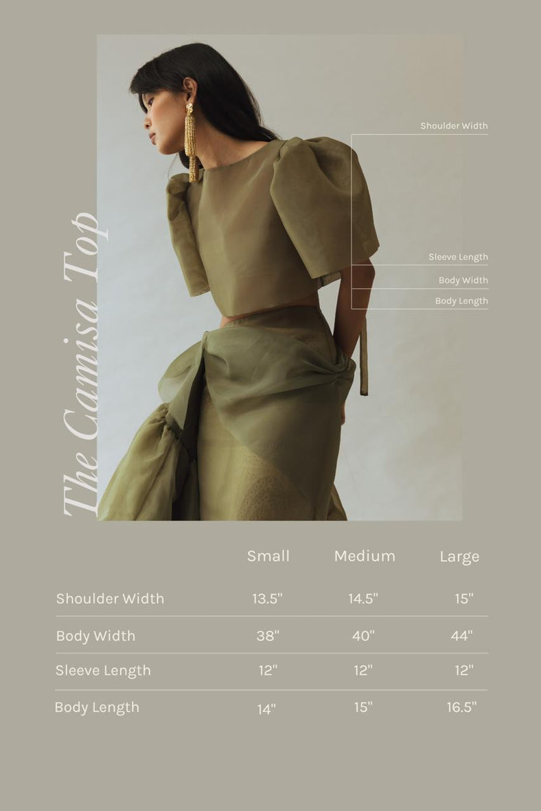 Vania Romoff Camisa Top made with spun organza and has Butterfly sleeves and a self-tie back ribbon measurements