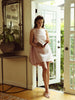 Vania Romoff Eloise Dress in Pink crafted from silk with ribbon detail at the back 