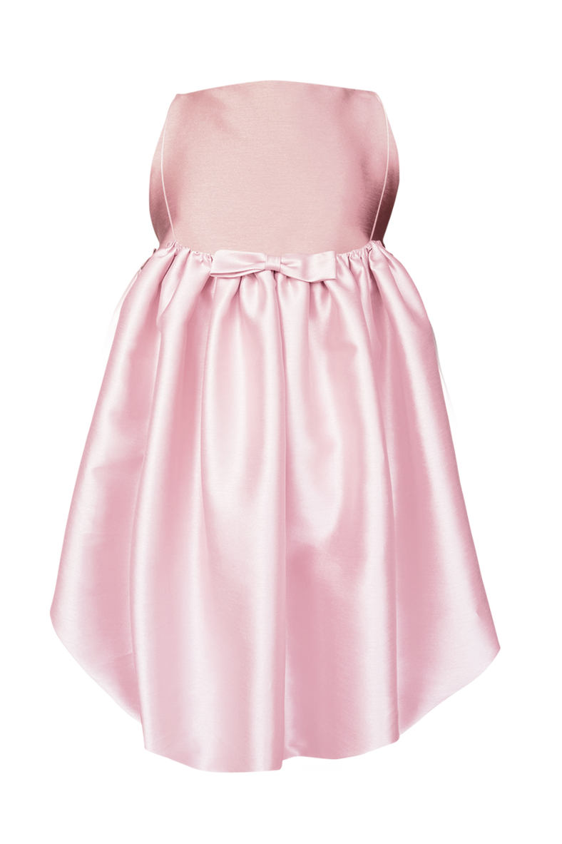Vania Romoff Eloise Dress in Pink crafted from silk with ribbon detail at the back 