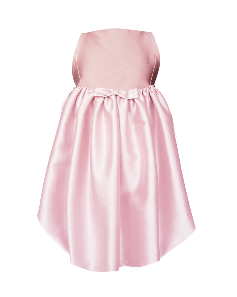 Vania Romoff Eloise Dress in Pink crafted from silk with ribbon detail at the back 