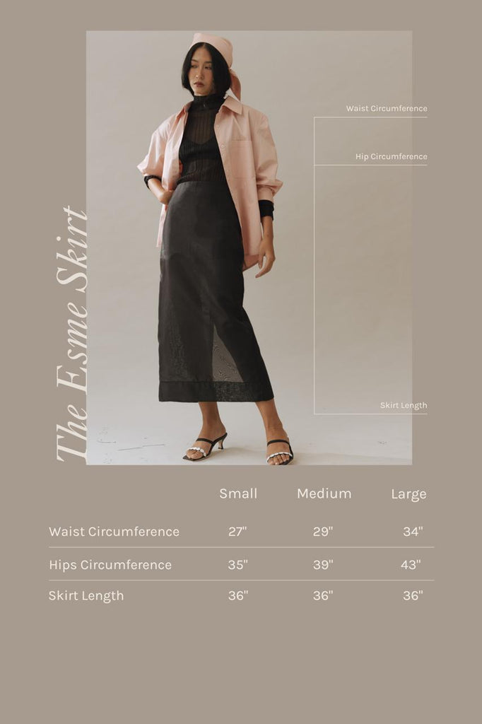 Vania Romoff Esme ankle-length column skirt in matte organdy, featuring a sheer finish