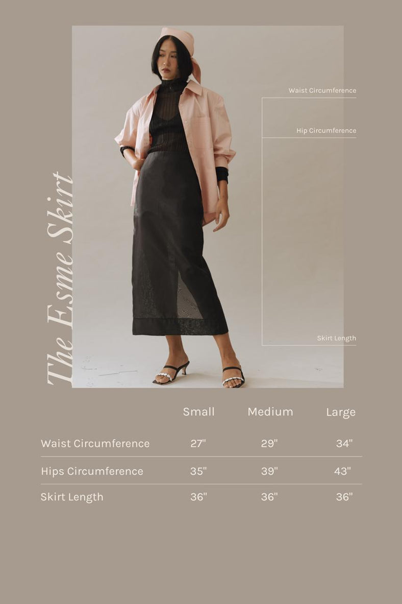 Vania Romoff Esme ankle-length column skirt in matte organdy, featuring a sheer finish