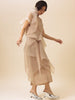 Vania Romoff Esme ankle-length column skirt Nude in matte organdy, featuring a sheer finish