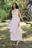 Vania Romoff Esme ankle-length column skirt Pink in matte organdy, featuring a sheer finish