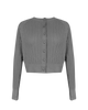 Vania Romoff Lucy Cardigan in Gray crafted from soft wool with ribbon detail at the back