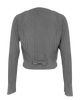 Vania Romoff Lucy Cardigan in Gray crafted from soft wool with ribbon detail at the back