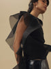 Vania Romoff Runa Top Black made with silk organza and semi-sheer