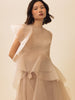Vania Romoff Runa Top Nude made with silk organza and semi-sheer