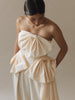 Vania Romoff Simone Top Ivory made in taffeta and shaped by hand-sewn statement bows