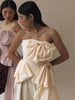 Vania Romoff Simone Top Ivory made in taffeta and shaped by hand-sewn statement bows