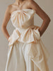 Vania Romoff Simone Top Ivory made in taffeta and shaped by hand-sewn statement bows