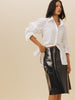 Vania Romoff Boyfriend Shirt White made with cotton poplin and has a bow at the back