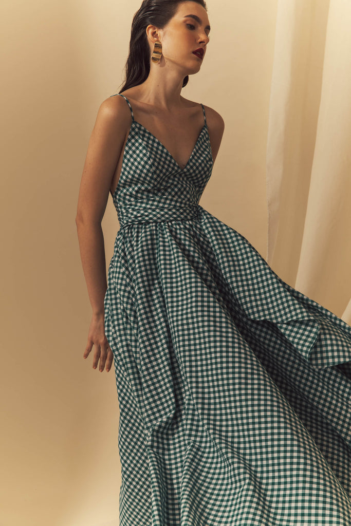 Agnes Dress in Apple Green Gingham - Women's RTW Dresses & Accessories - Made In The Philippines - Vania Romoff
