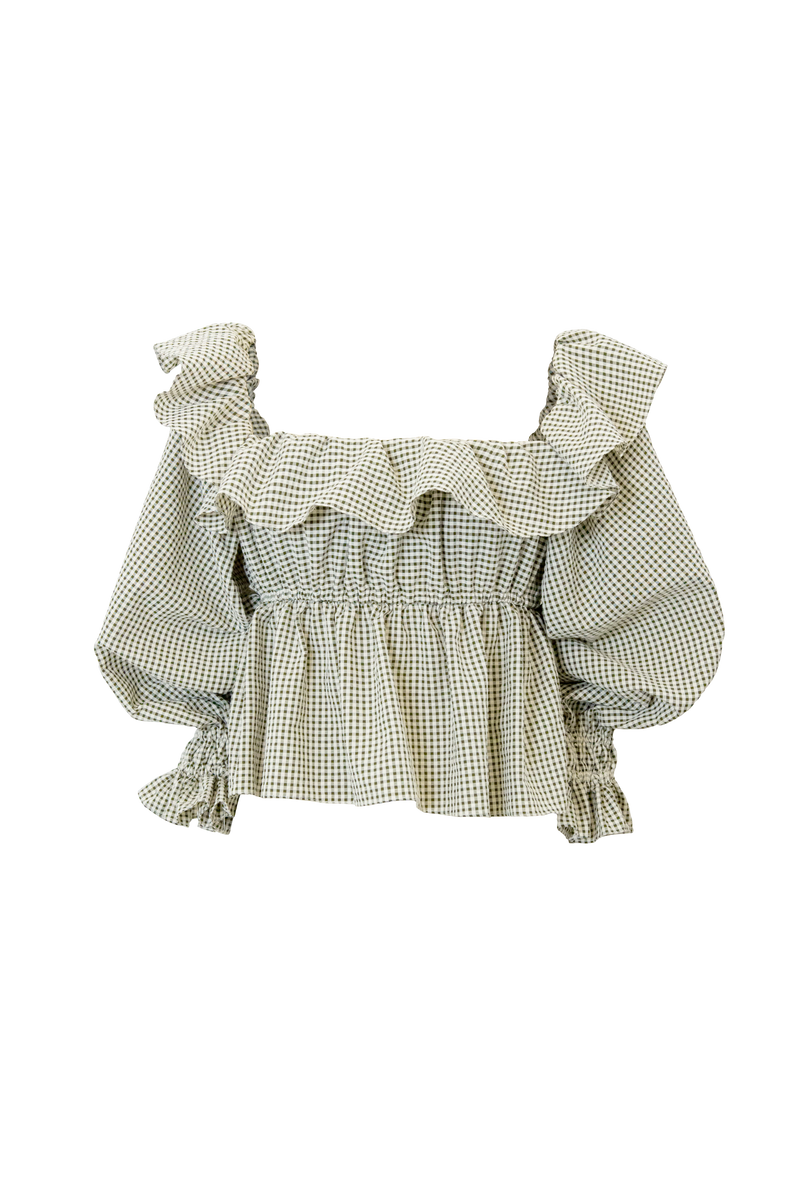 Alma Top (Green & White) - Women's RTW Dresses & Accessories - Made In The Philippines - Vania Romoff