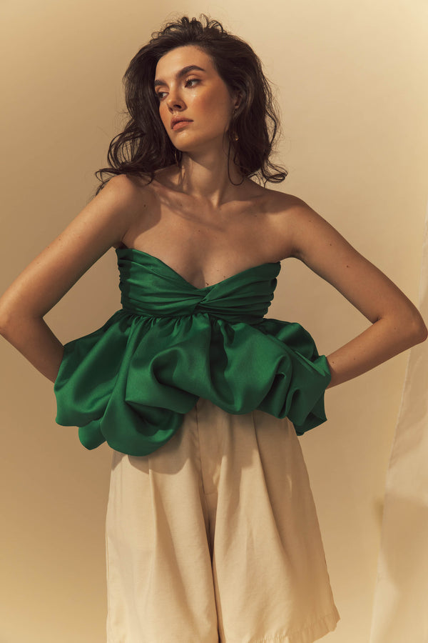 Zelda Top in Apple Green - Women's RTW Dresses & Accessories - Made In The Philippines - Vania Romoff