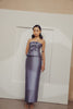 Tea-length Column Skirt (Dusty Blue) - Women's RTW Dresses & Accessories - Made In The Philippines - Vania Romoff